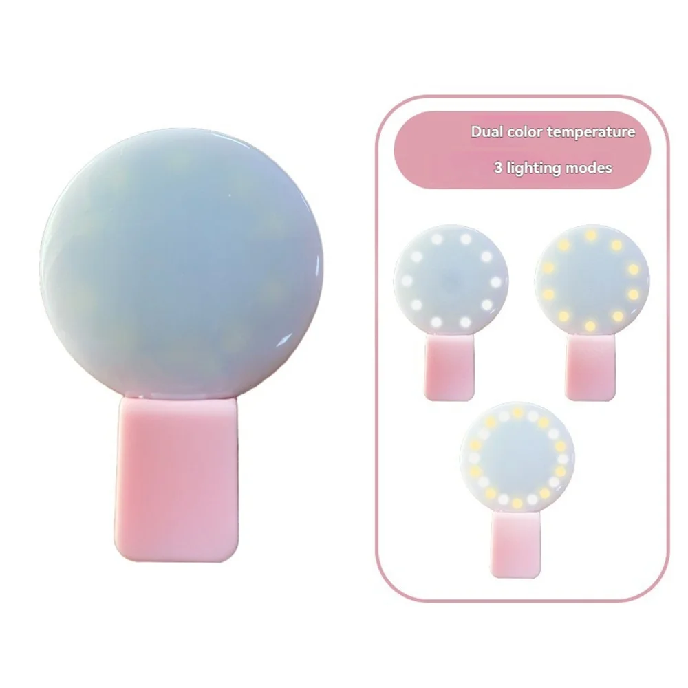 Mini anel de luz portátil para selfie - LED Flash Phone Lens Light USB