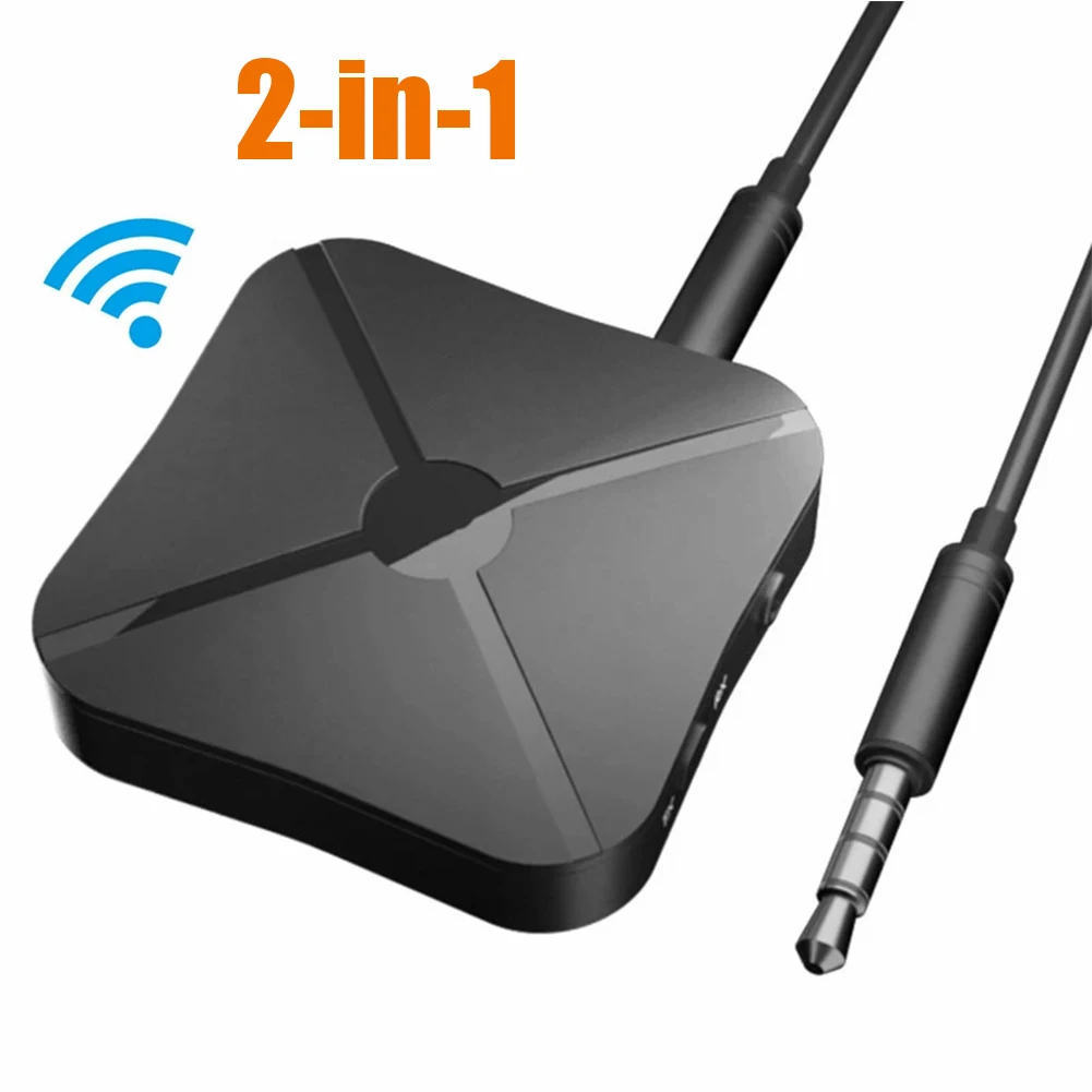 2 IN 1 Real Stereo Bluetooth-compatible 4.2 Receiver Transmitter Bluetooth Wireless Adapter Audio With 3.5MM AUX For TV MP3 PC