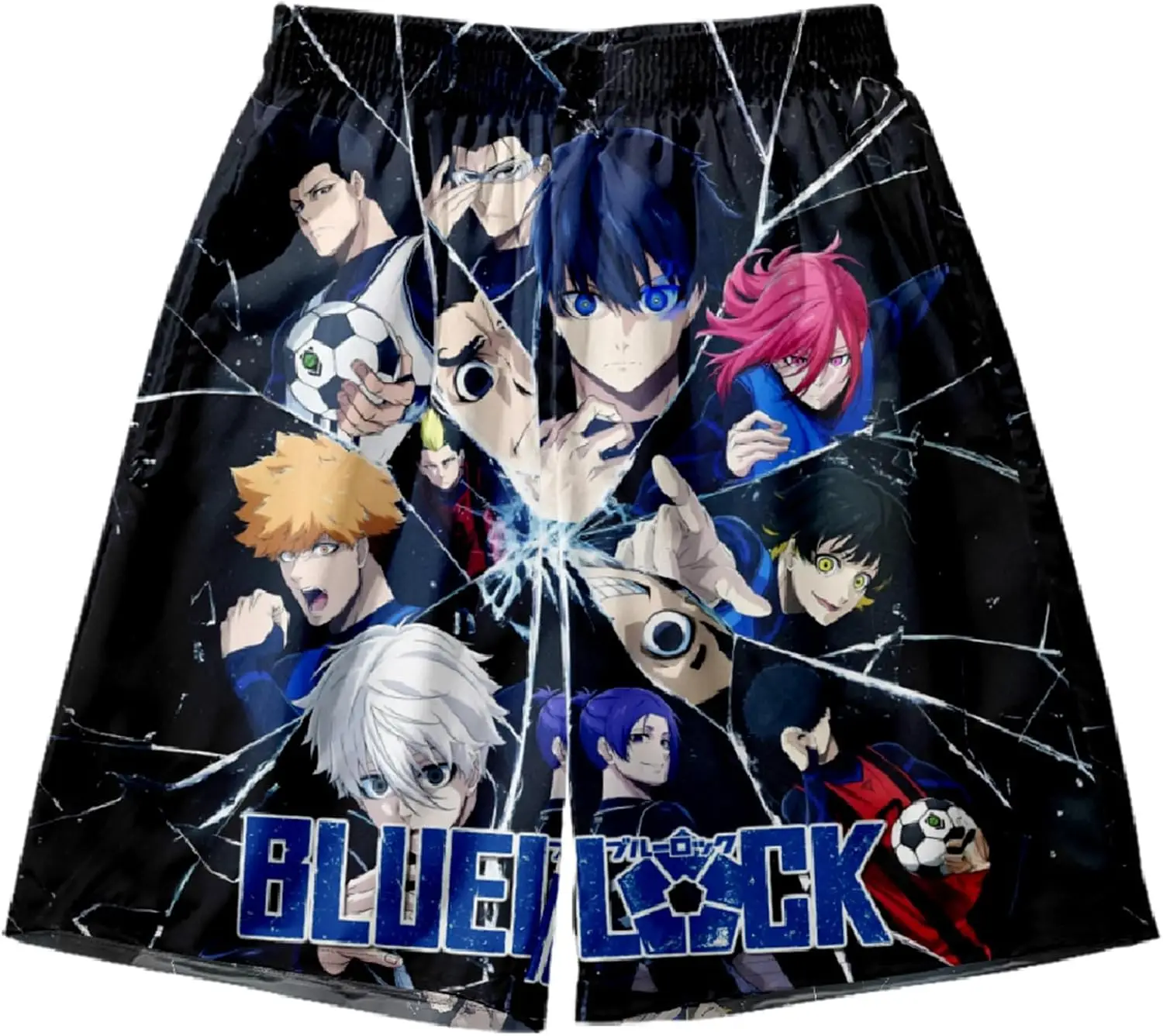 

Anime Blue Lock Beach Shorts Isagi Yoichi 3D Printed Swim Trunks Summer Boardshorts Short Pants
