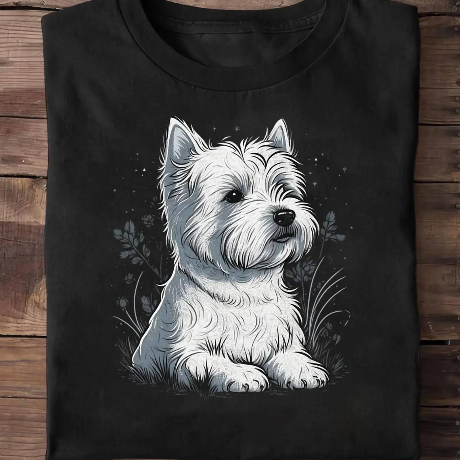 Cute West Highland White Terrier T Shirt Westie Dog Lover Casual  vintage Washed Soft Slightly graphic homme designer clothes