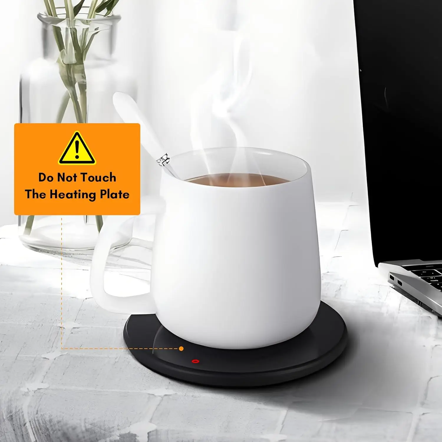 مدفئ كوب تسخين سريع USB ، طبق مج قهوة ، مدفئ شموع للمكتب ، إيقاف تلقائي 8 ساعات ، مقاوم للماء