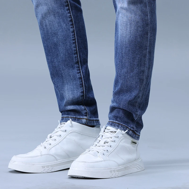 2024 light luxury high-end tide brand casual trousers spring and summer men's embroidery elastic small straight men's jeans