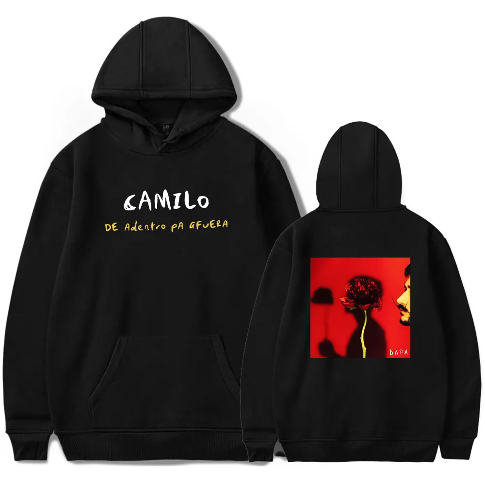 

Camilo merch De adentro pa fuera tour hooded for men drawstring hoodies sweatshirt music fans Hip Hop pullover