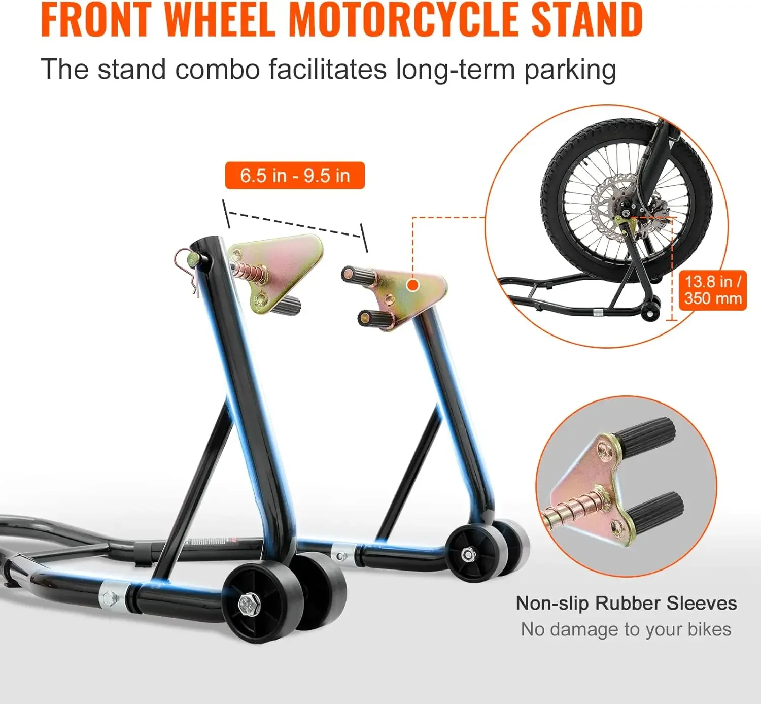 Motorcycle Stand Lift, 850lbs Front Rear Combo Stand Lift Stand, Front Wheel Fork Stand, Rear U+L Fork Swingarm Spool Stand