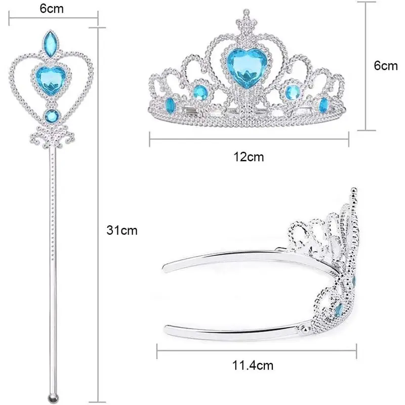 Vicloon Elsa Princess Tiara, Tiara Crown i Fairy Wand Elsa Dress Up Akcesoria na imprezę