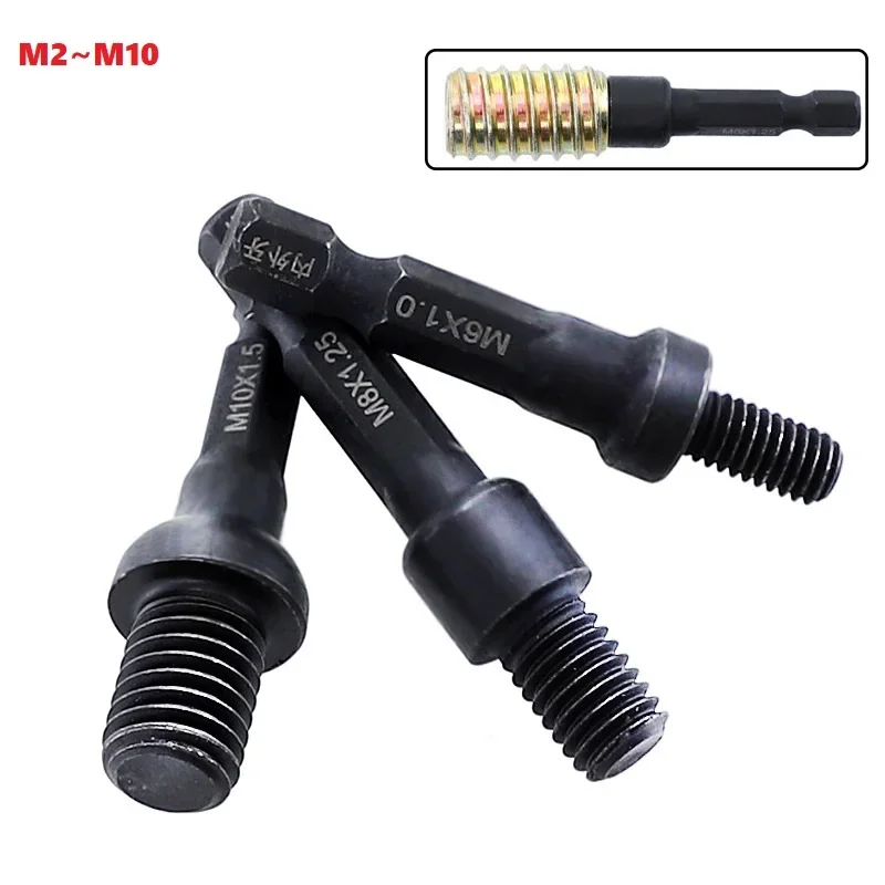 

M2 M2.5 M3 M4 M5 M6 M8 M10 Hex Shank Square Driver Tap Die Socket Adapter Thread Screw Internal and External Screw Sleeve