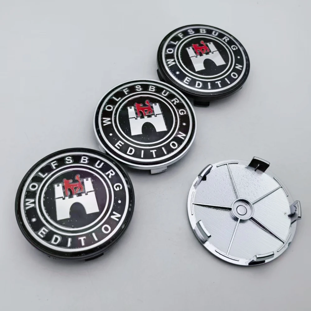 

4pcs Wolfsburg Logo Emblem Badge Car Wheel Center Caps 68MM 63MM Wheels Hub Cap Rim Hubcaps Dust Cover Replace Car Accessories