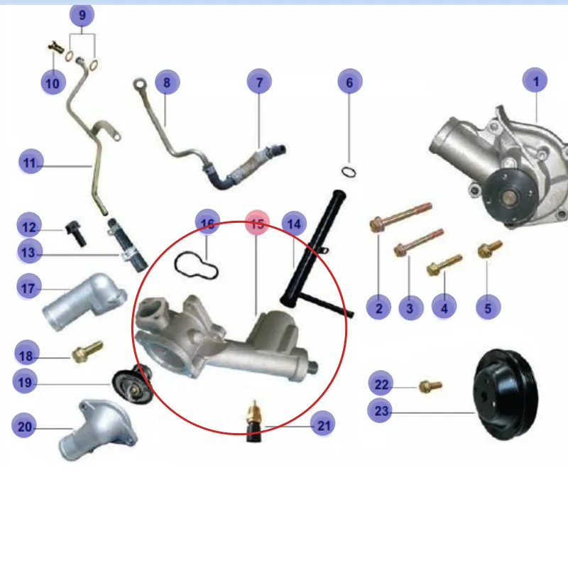 

For JAC rein S5 T6 base of automotive engine thermostat oem 1027121GD050 1027120GD053 1003023GA Base seal ring