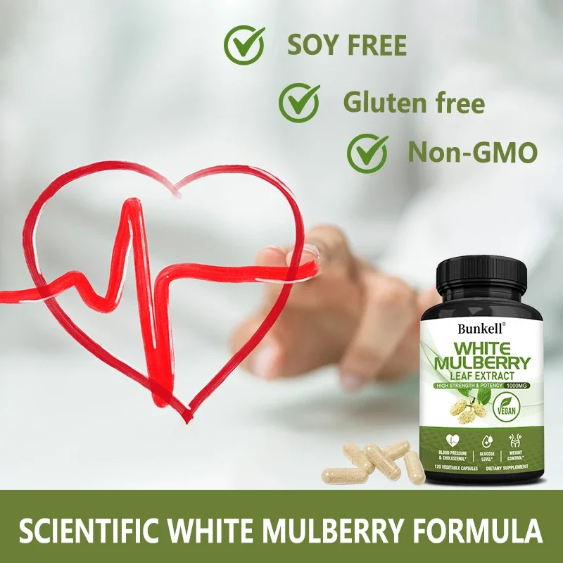 White Mulberry Leaf Extract 1000mg - 120 Capsules, White Mulberry Leaf, Non-GMO, Gluten-Free Supplement, High Strength & Potency