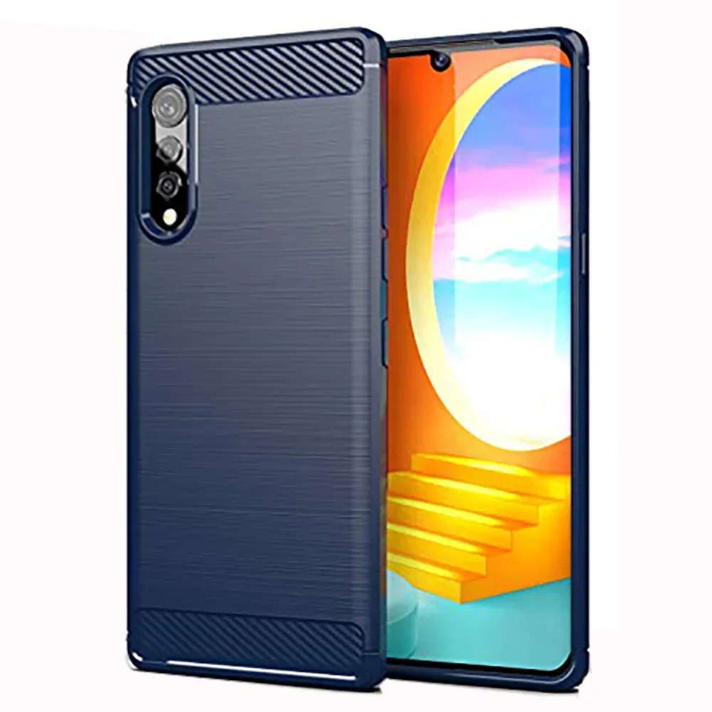 

For LG Velvet Case LG K22 K22 Plus k32 Soft TPU Rubber Shockproof Bumper Carbon Fiber Case Protective Phone Case For LG K22