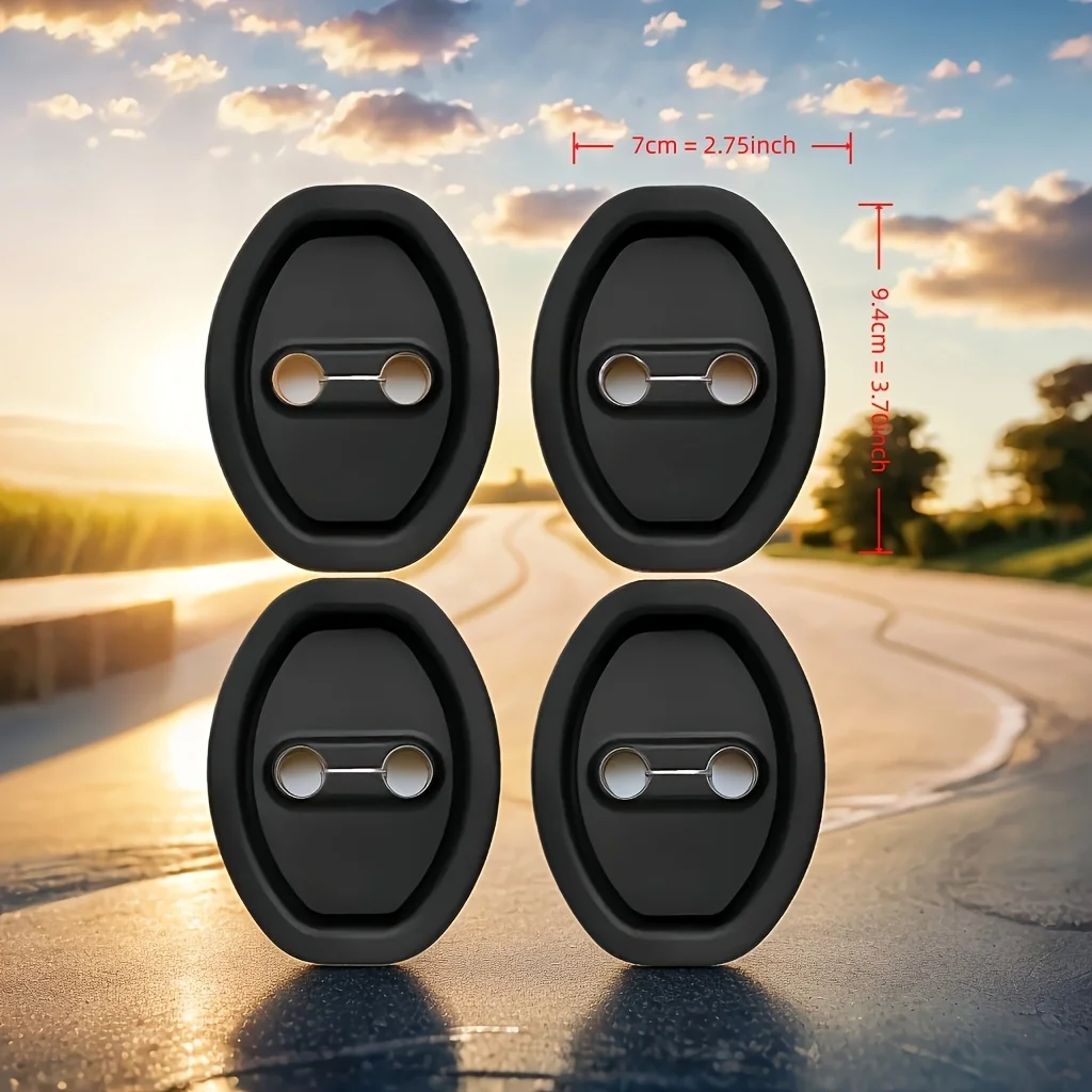 4PCS Car Door Lock Protect Cover Anti Rust Silica Gel Anti-collision Shock Absorbing Mat For Hyundai Tucson TL N Line 2019 2020