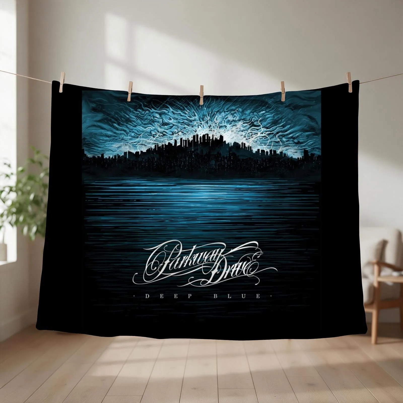 Parkway Drive deep blue Throw Blanket couch cozy soft plush fuzzy picnic outdoor blanket