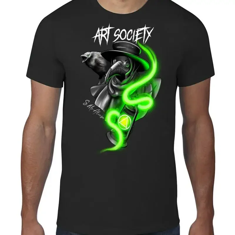 NEW Art Society x Retro Kings PLAGUE DOCTOR BLACK T Shirt SMALL 3XLARGE