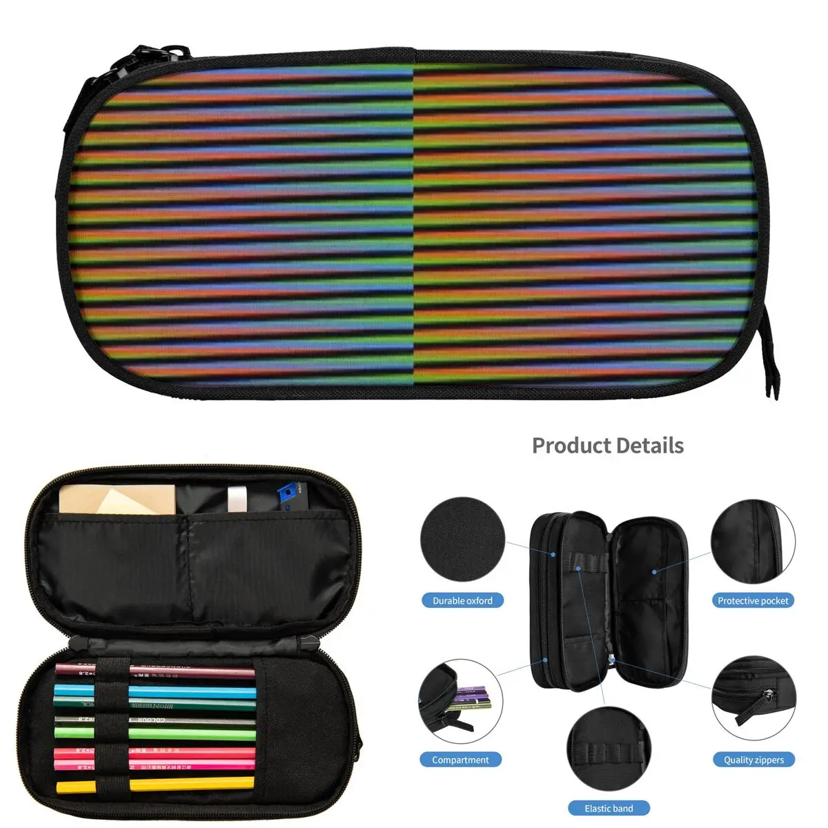 

Carlos Cruz Diez Venezuela Pencil Cases for Student Gifts Pen Box Pencil Bag Large Capacity Pencil Pouch Pen Holder