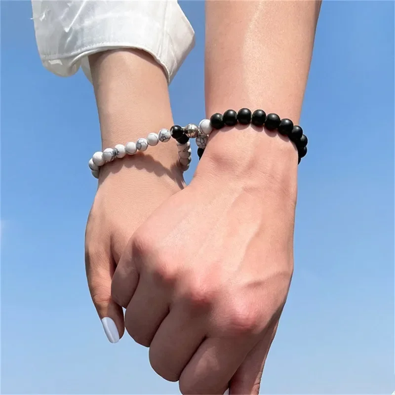 

Fashionable And Versatile Frosted Obsidian Magnetic Couple Men's Bracelet Women's Jewelry Accessories Valentine's Day Gifts