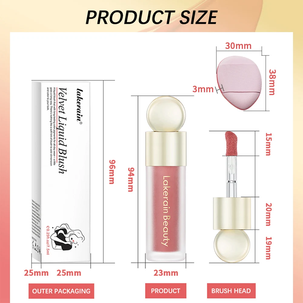 Liquid Blush Velvet Matte Blusher Face Pigment Waterproof long lasting Beauty Natural Moisturizing Rouge Blush Makeup Cosmetics