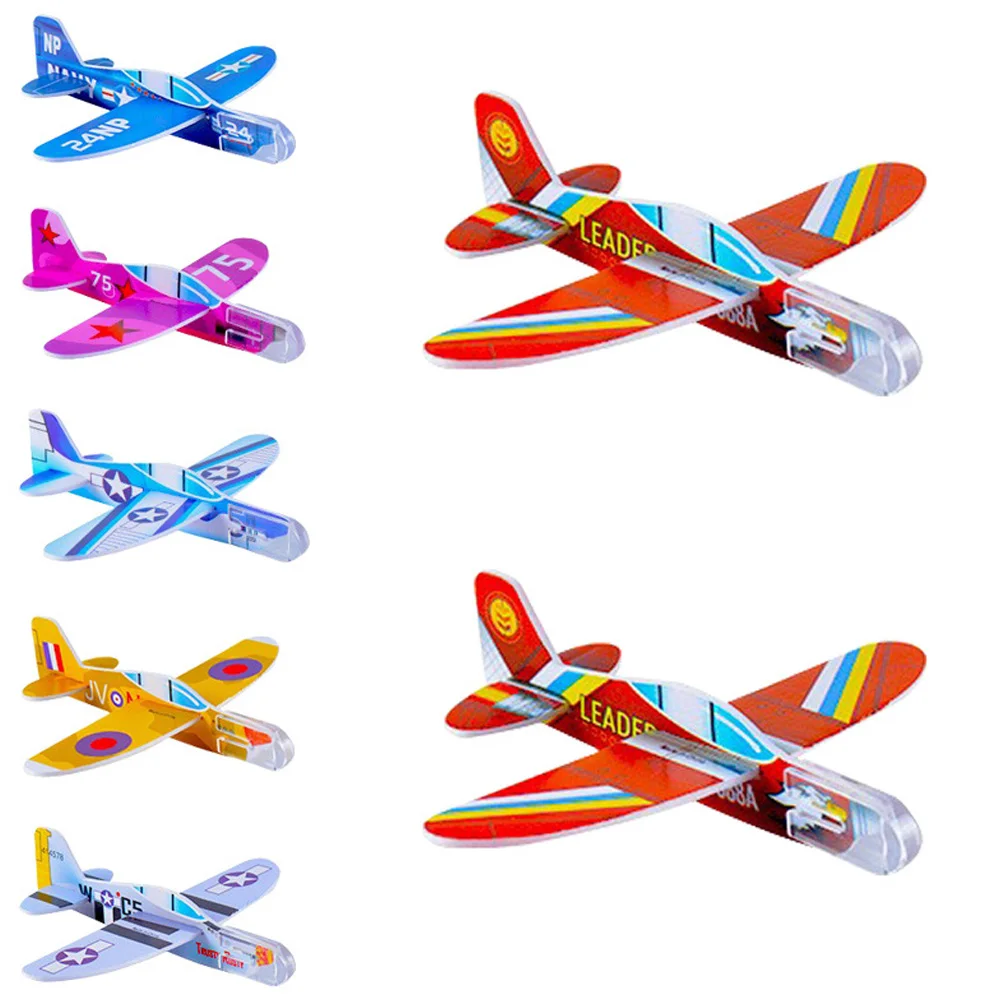 10/1pcs Mini Foam Airplanes Kids DIY Handmade Throw Flying Glider Planes Boys Outdoor Throwing Model Glider Toys Favors Gift