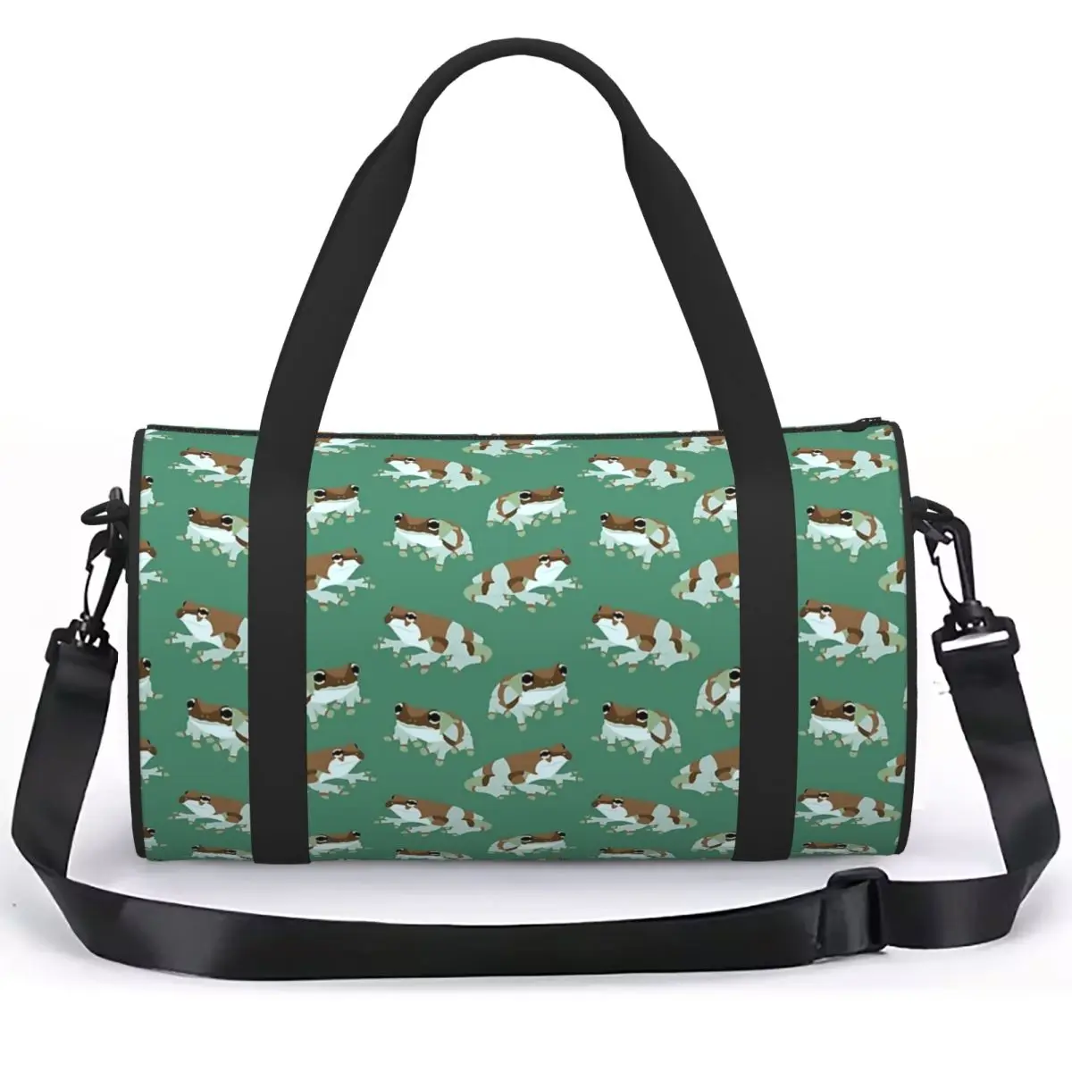 Amazon Milk Frog Pattern Luggage Bag Large Capacity Duffle Tote Bag Handbags Gym Bags Fitness Bag for Boys Girls