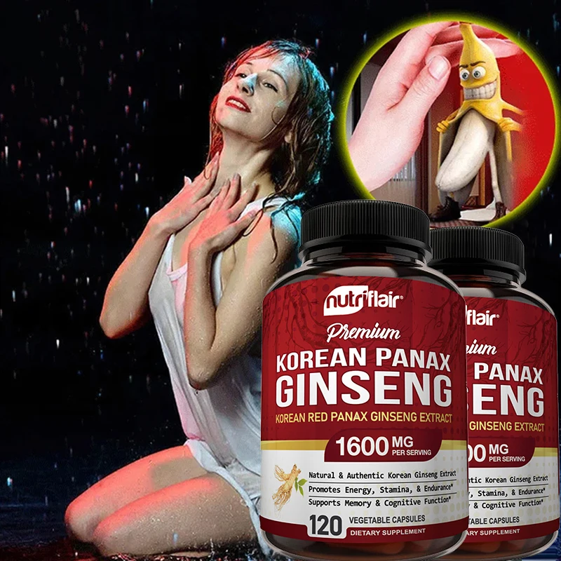 Korean Red Ginseng Veggie Caps - High Potency Ginseng Supplement - Energy, Focus, Vitality for Women & Men, Non-GMO