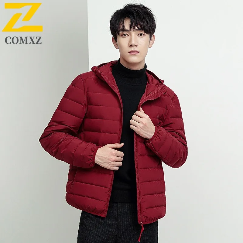 COMXZ Padded Jacket Brand Luxury Thick Warm Korean Style Snowy Parker Coat Skiing Windproof Loose Down Jacket Men's Clothing