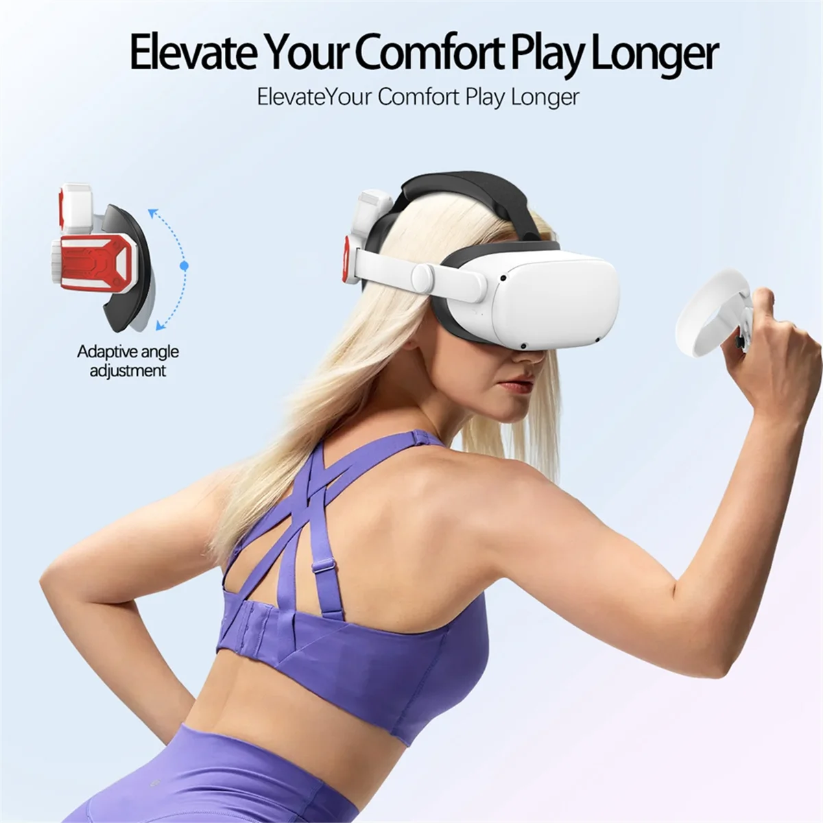 حزام رأس VR مع بطارية لـ Meta/Oculus Quest 2، حزام النخبة القابل للتعديل، محطة شاحن الطاقة VR، ملحقات VR باللون الذهبي