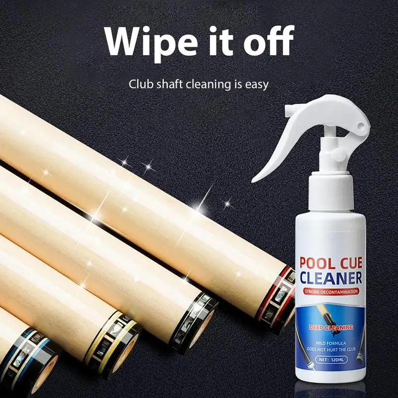 Pool Cue Restorer Powerful Billiard Cue Cleaning Agent 120ml Stain Removal Spray Effective Decontamination For Billiards Cues