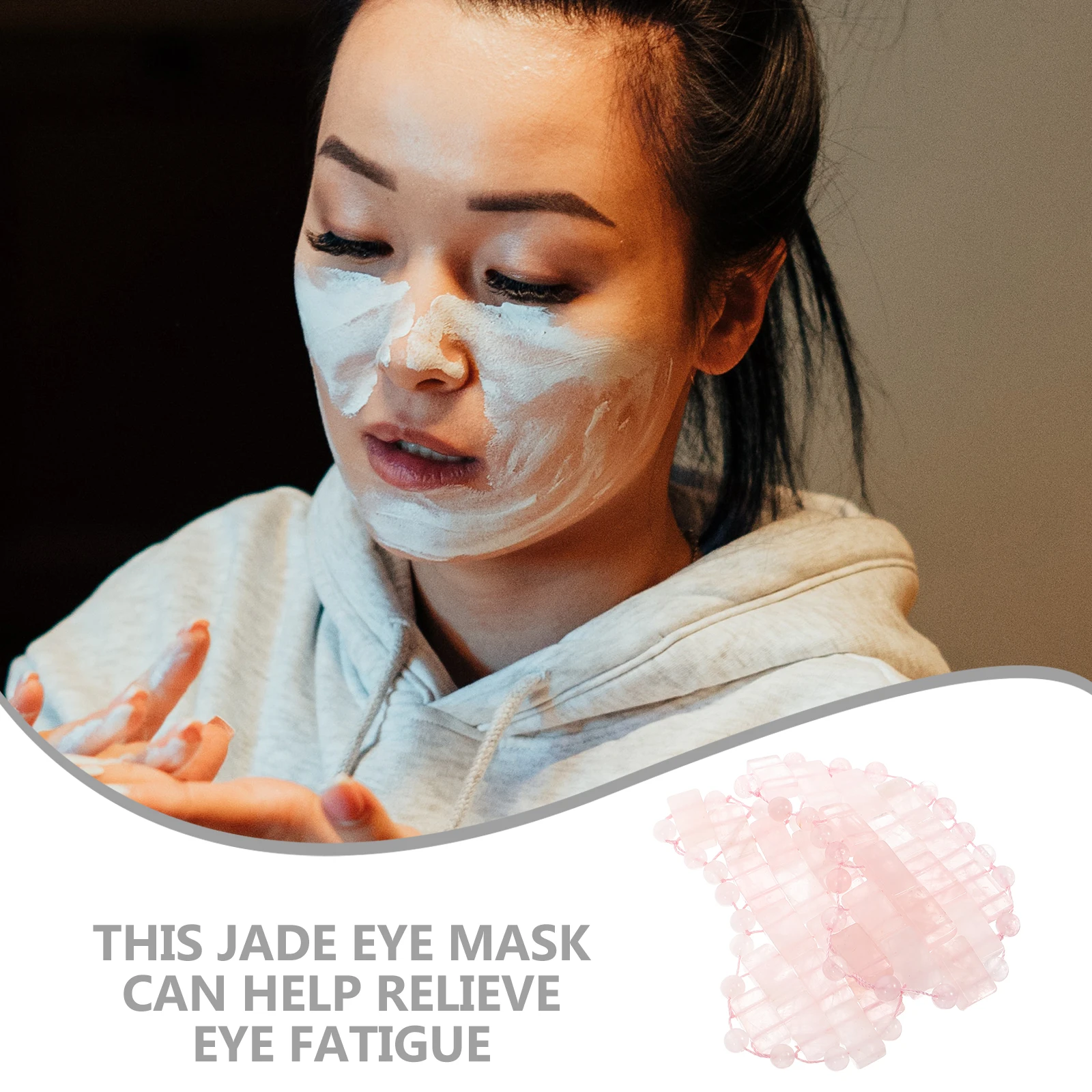 

2pcs Jade Mask Natural Cooling Cold Mask For Eye Fatigue Dark Circles Sleep Resting Travel Portable Unisex Detoxifying