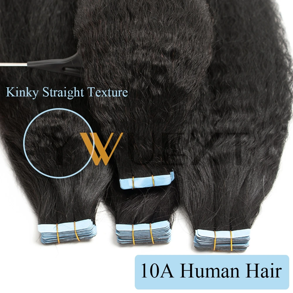 40-50g Kinky Straight Tape In Human Hair Extensions 12
