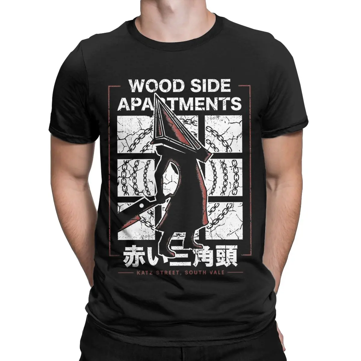 Amazing Silent Hill Wood Side Apartments Monster T-Shirt Men Round Neck Cotton T Shirt Short Sleeve Tees Gift Idea Tops