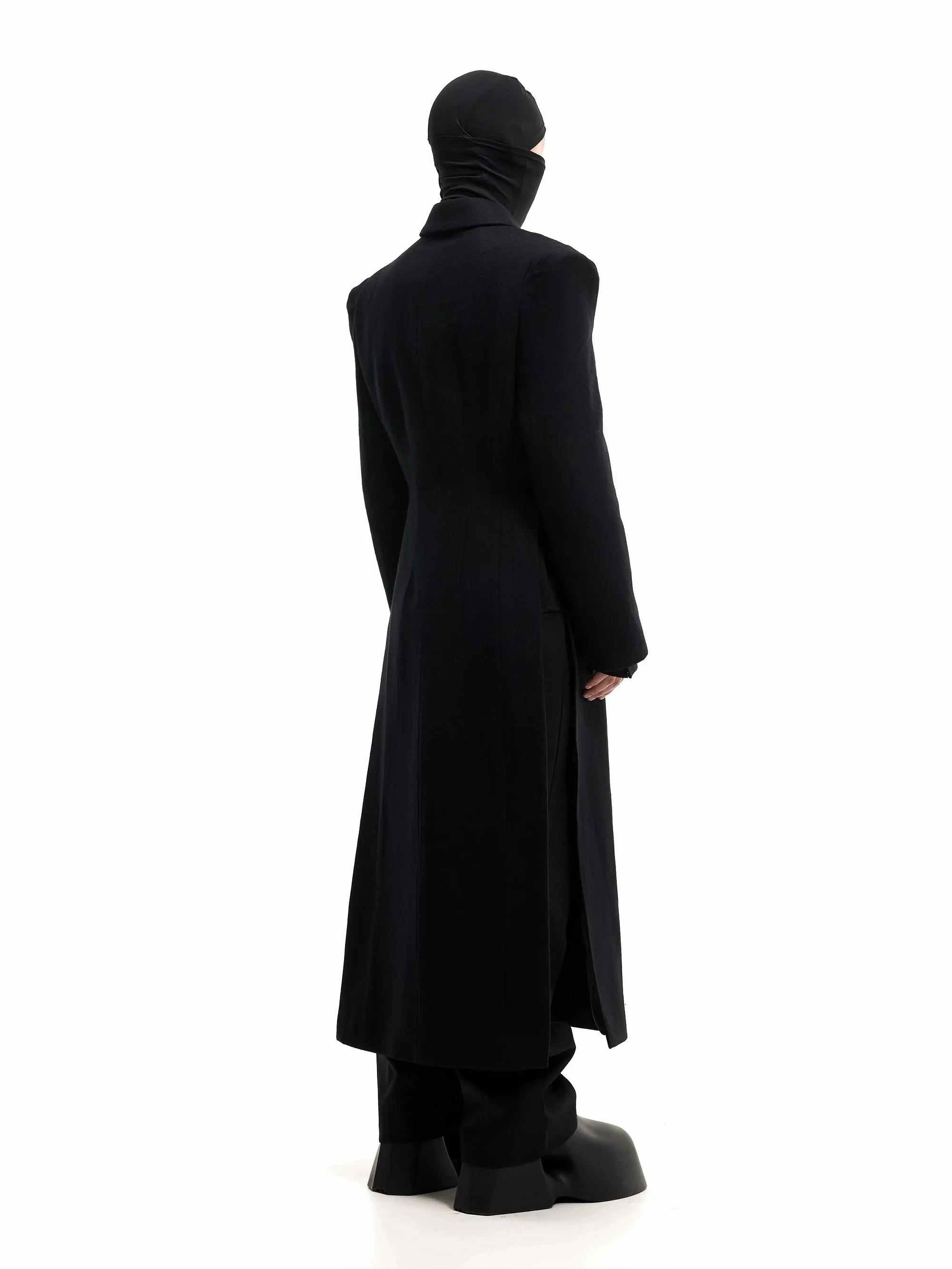 Mauroicardi Autumn Winter Long Warm Thick Fitted Black Wool Blends Coat Men Shoulder Pads Elegant Luxury Woolen Overcoat 2025