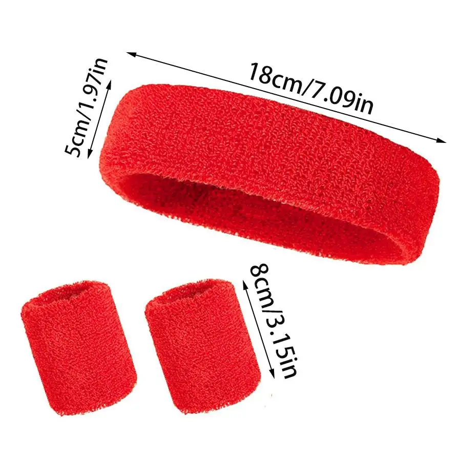 1pc Elastic Sweatband Set, Lightweight Sports Headband & Wrist Sweat Cuffs for Jogging, Dance Practice, Daily Sweat Control XJM