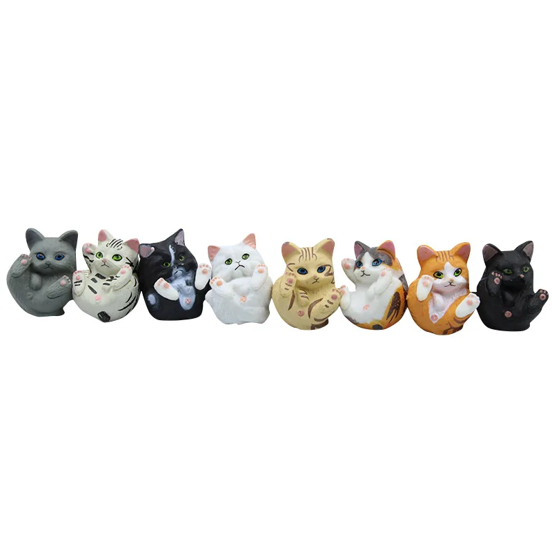 Figura de animación cubierta crisantemo gato modelo DIY llavero colgante huevo giro muñeca marea juego gato figura ornamento