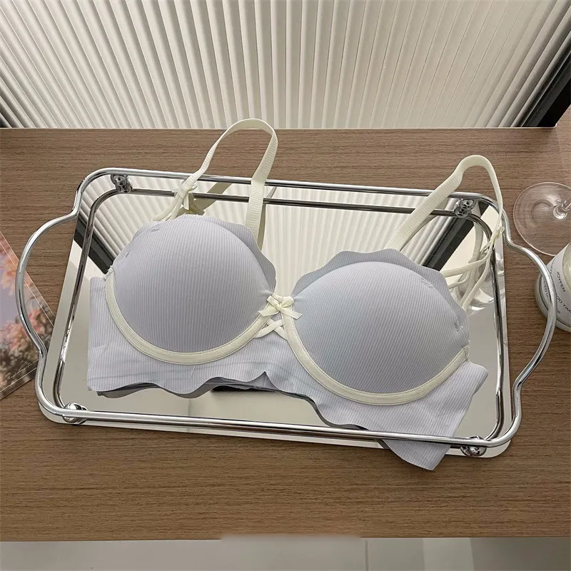 Best Sellers Elegant French Sweet Push Up Bra Bust Enlarging Enhancing Side Support Anti-Sagging Uplift Soft Women Lingerie