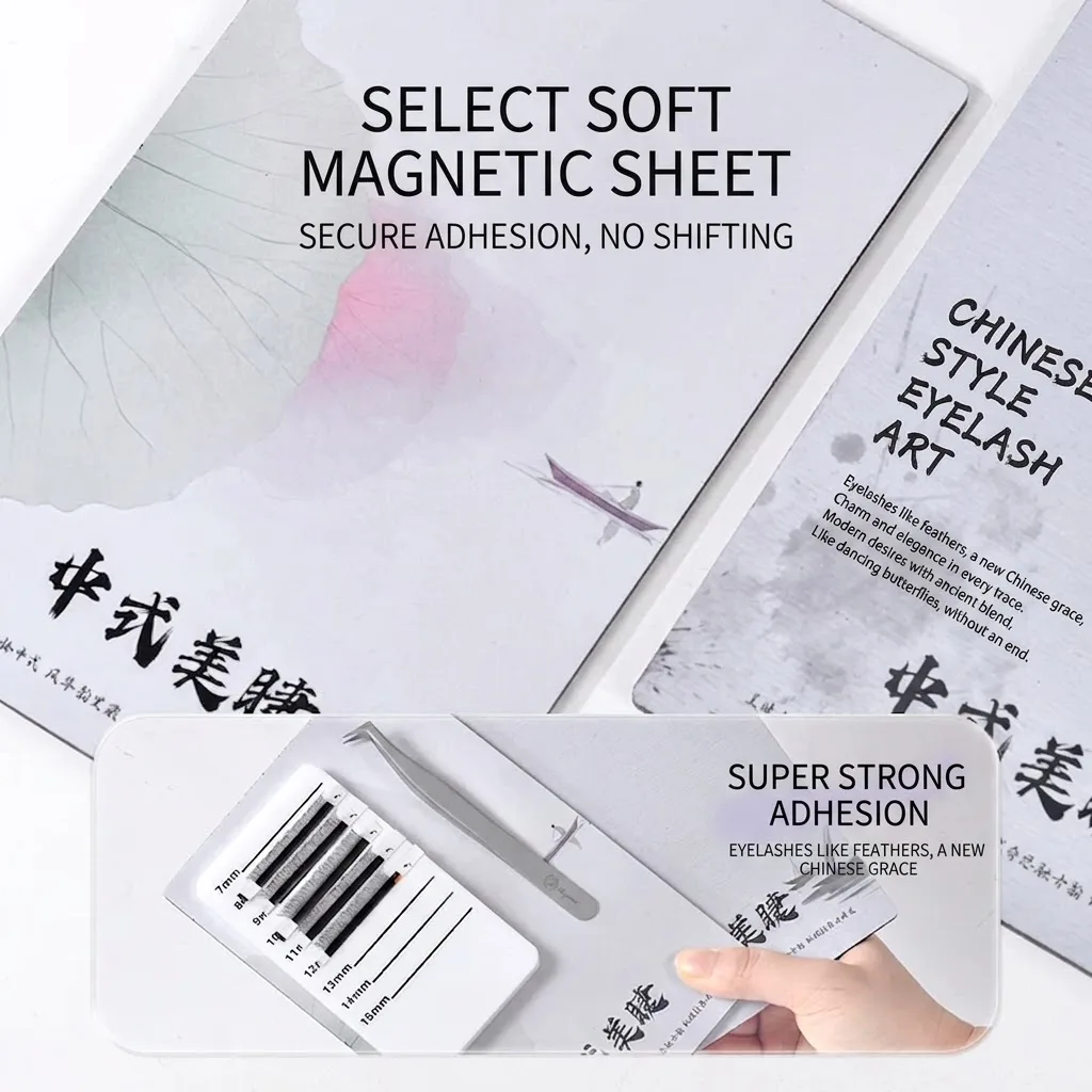 Premium Soft Magnetic Lash Palette Eyelash Extension Palette Oriental Style Lash Tile & Magnetic Display Board Tool for Salons