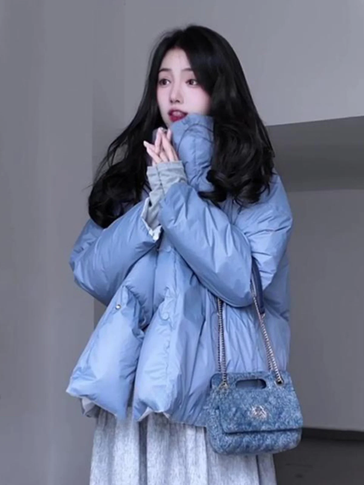 

Корейский стиль, повседневная утепленная женская пуховая куртка с воротником-стойкой, зимняя модная верхняя одежда, теплая и удобная, с длинными рукавами, на молнии