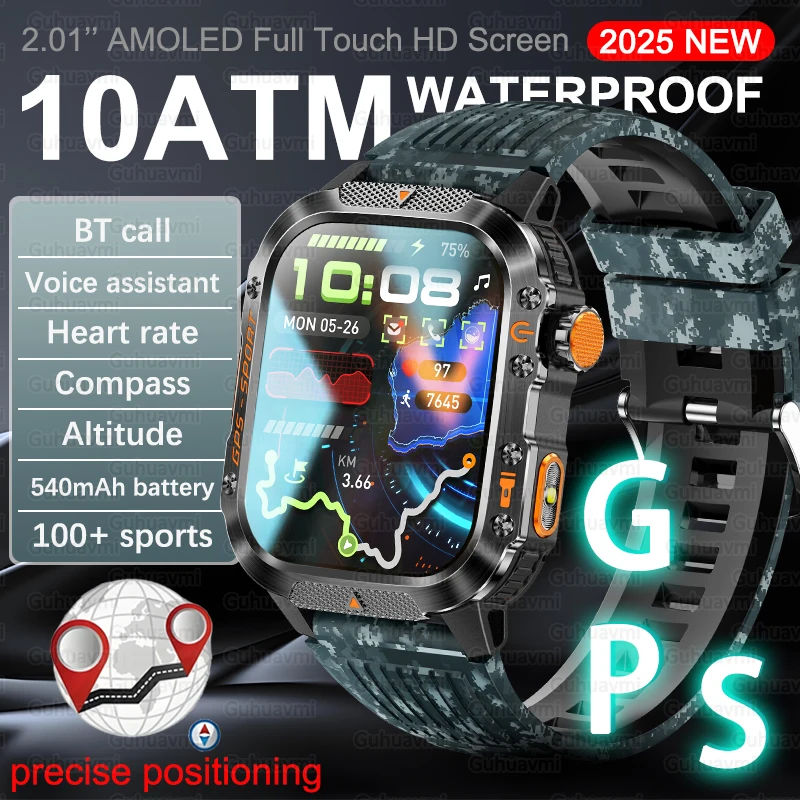 

Military Smart Watch T-Rex 3 Bulit-in GPS Compass Altimeter Barometric 5ATM IP69K Waterproof AMOLED Bluetooth Call Smartwatch