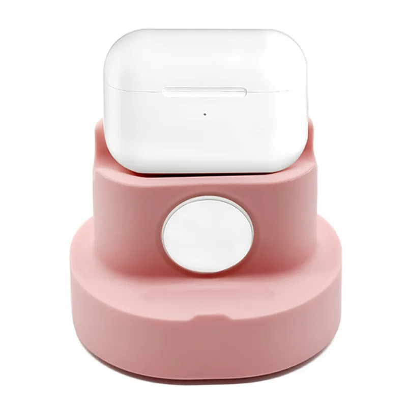 Supporto in silicone A97I-2-in-1 per orologio Iphone per base di ricarica per supporto per cuffie per auricolari Iwatch Night Dock