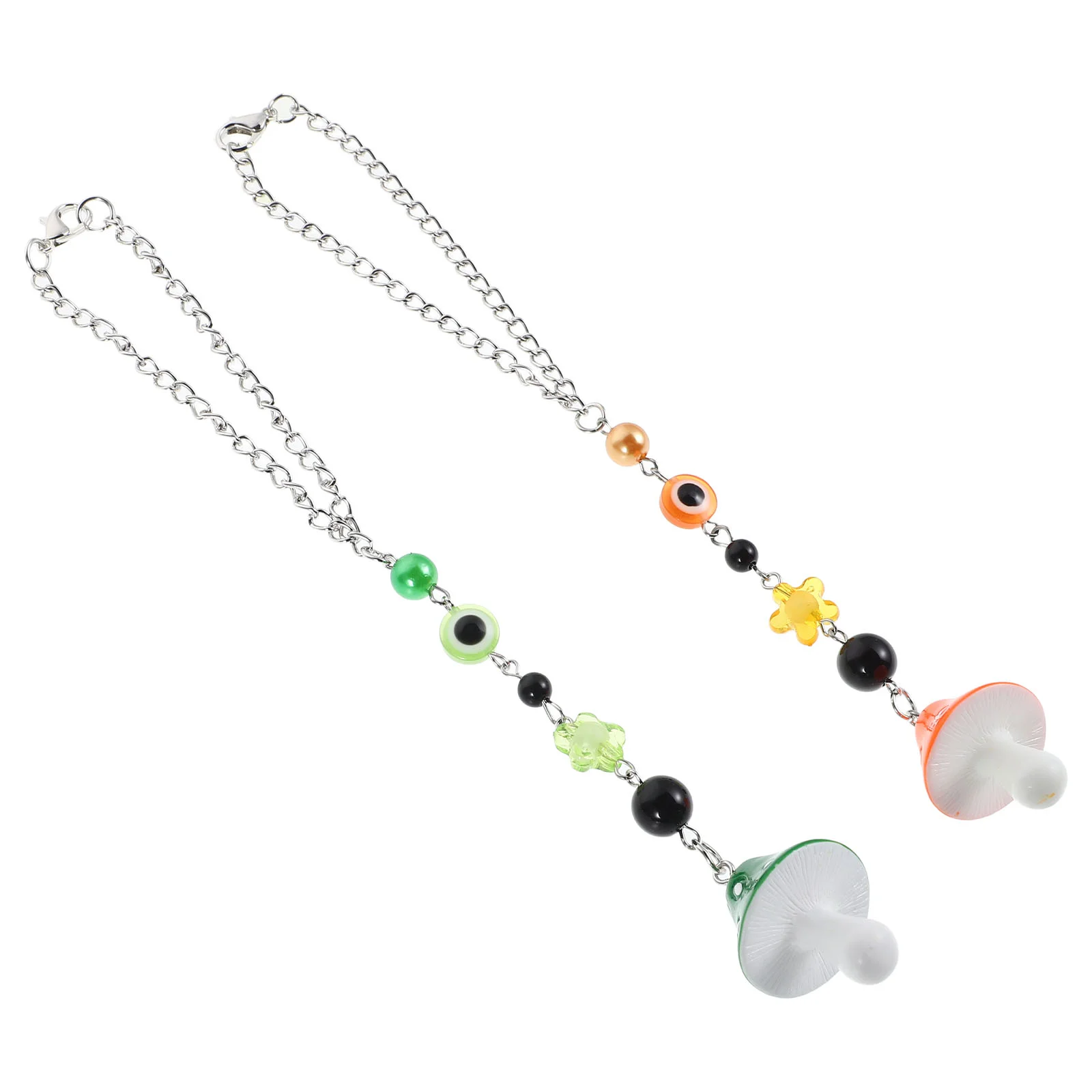 

2 Pcs Cell Phone Mushroom Pendant Ornament Zinc Alloy Mobile Accessories Decoration
