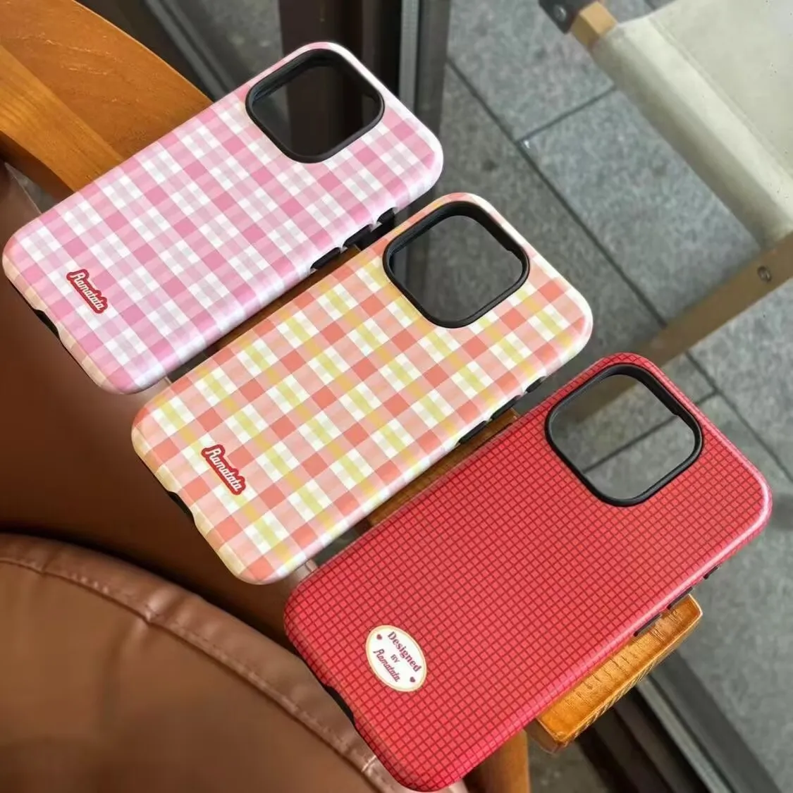 Fashion Ins Korean Plaid Phone Case for Samsung Galaxy S23 S24 S25 S26 FE Plus Ultra Edge 4G 5G Luxury Double-layer Back Cover