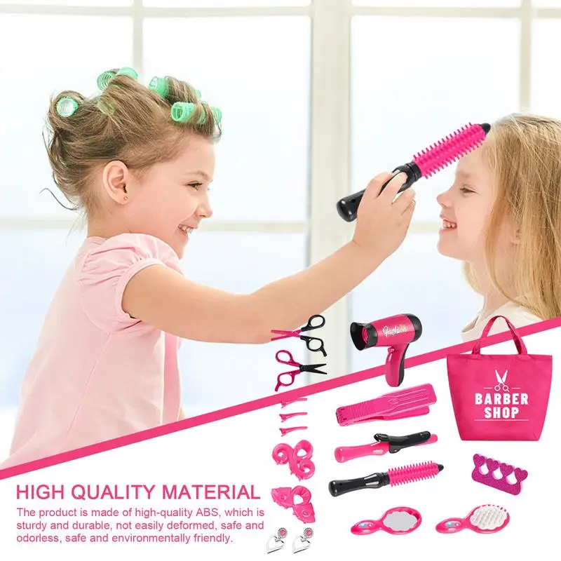 Kids Makeup Set For Girls Pretend Play Hairdressing Hair dryer Simulation Styling Tools Blow Dryer Beauty Fashion Toys Gifts