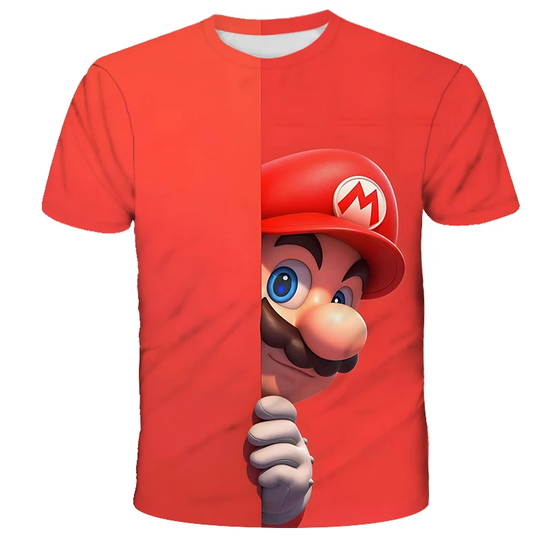 2025 nova super mario bros. 3dt camisa crianças vestido de verão menino camiseta bebê menina manga curta topo crianças bonito presente aniversário