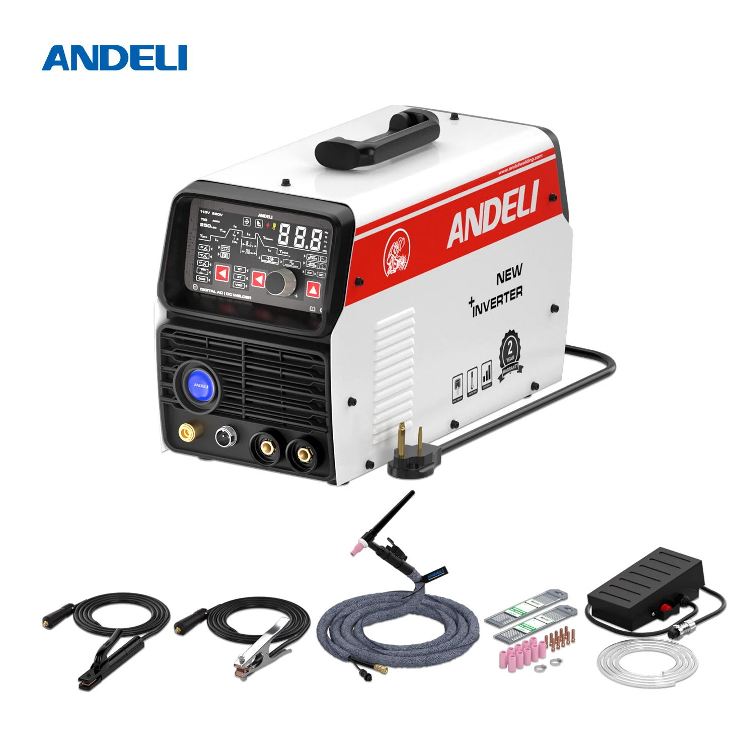 ANDELI Free Shipping 110V/220V Tig-200 AC DC HF TIG Pulse Cold MMA Multifunctional Aluminium TIG Welding Machine