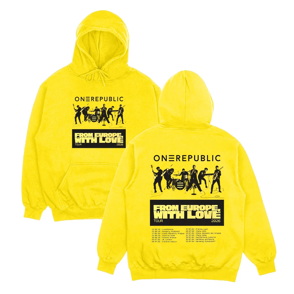 

OneRepublic From Europe with Love Tour 2026 Hoodies Unisex High Street Sweatshirts Punk Pullovers Fashion Personality Streetwear
