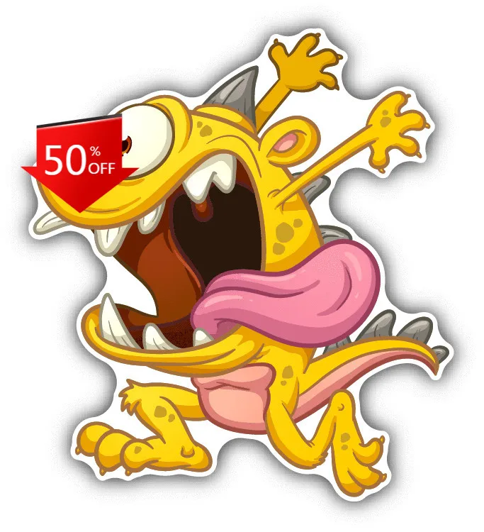 

Monster Running Crazy Cartoon Unique Car Laptop Window Bumper Waterproof Vinyl Decal Gift Cute Cute Retro Cute Funny Vintage