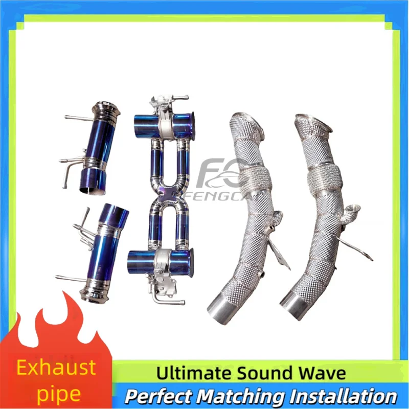 

Титановый глушитель Catback выхлопной системы для Ferrari SF90 3.9T V8 2019-2023, гоночный автомобиль, спортивная прямая водосточная труба