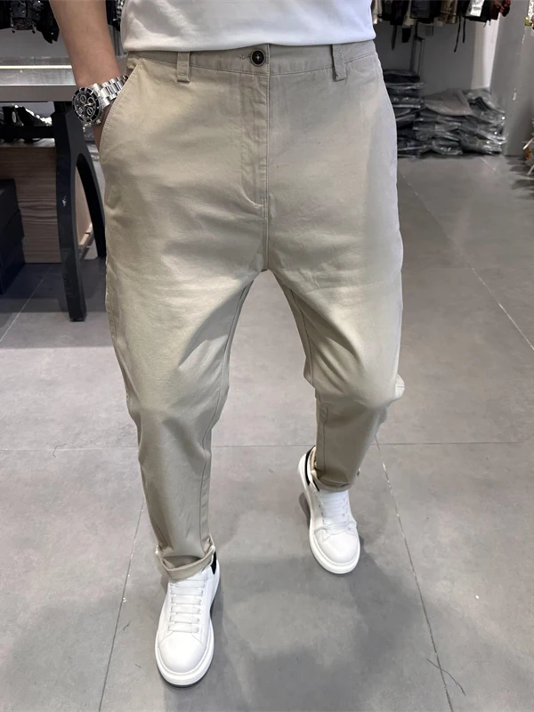 

Spring Summer Thin Retro Japanese Sle Elastic Waist Slim Fit Casual Pants Men Trendy Brand Breathable Loose Leggings