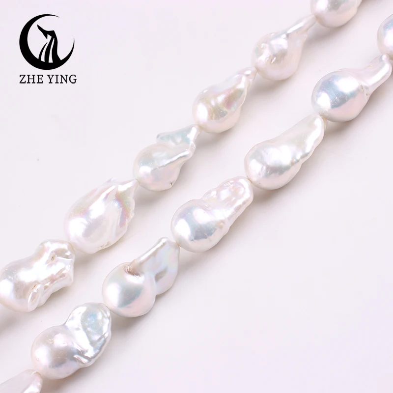 Zhe Ying 5A Baroque Freshwater Pearl 100% Real Irregular White Mother of Pearl Beads for Jewelry Making DIY Bracelet Accessories