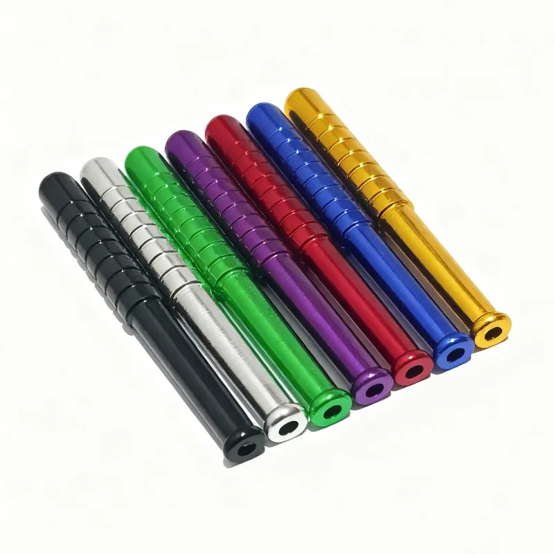 Aluminum Alloy Portable Snuff pipe Popular torch-shaped pipe 78mm Multicolored High Quality Snuff tube Smoking Accessories