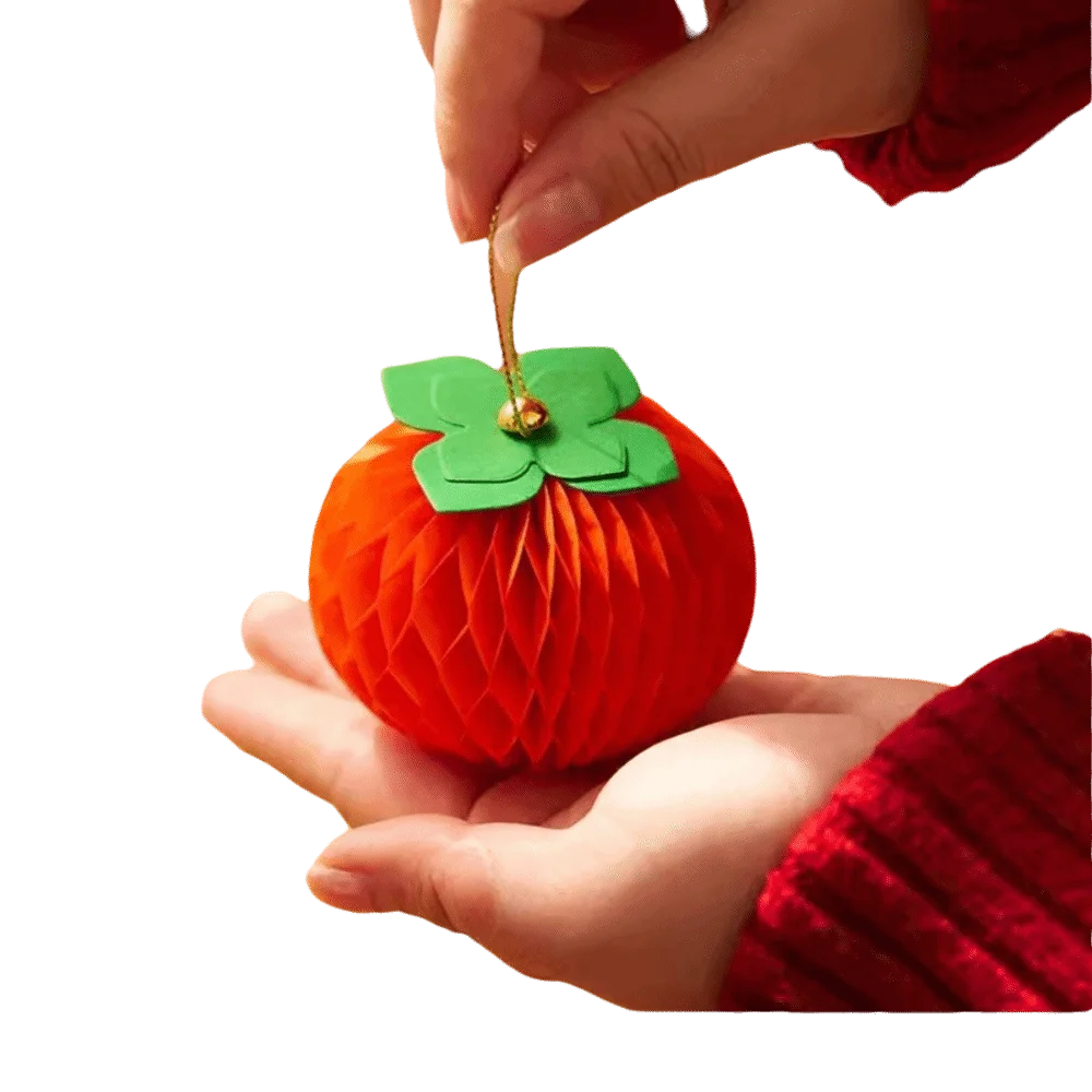 

Small Size Persimmon Origami Ornament Creative Design Lucky Symbol Hanging Ornament Handmade Craft Traditional Paper Craft Decor