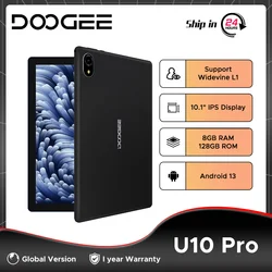 DOOGEE-Tableta U10 Pro de 10,1 pulgadas, Tablet con pantalla IPS, TÜV, certificado SÜD, 20GB(8 + 12), 128GB, Widevine L1, WiFi6, compatible con altavoces duales, Android 13